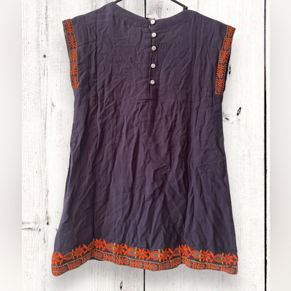 Anthropologie Raga Womens Floral Embroidered Sleeveless Blouse Top Size XS NWT - Picture 5 of 6